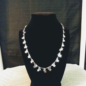 Silver star chain necklace